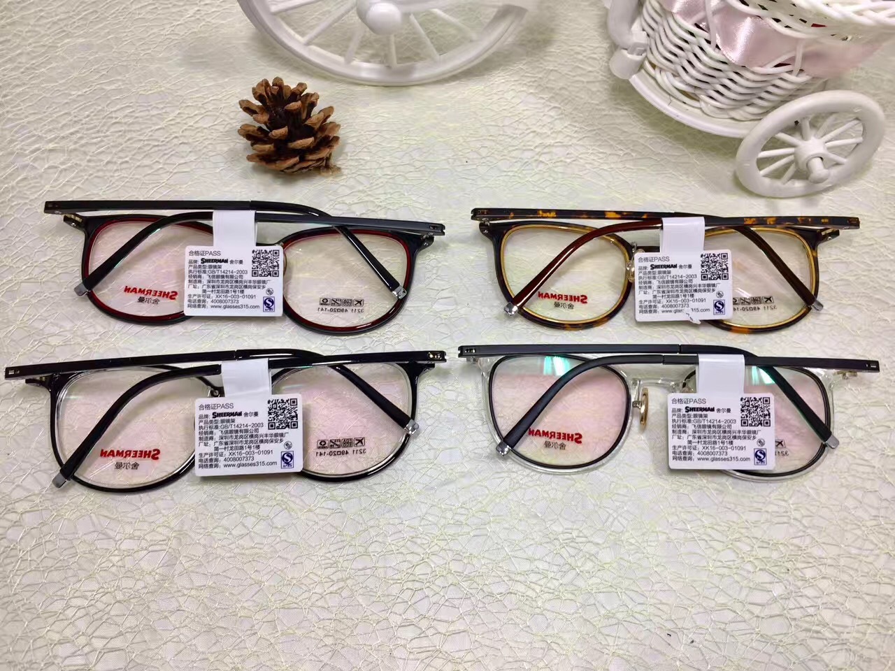 批发舍尔曼tr90眼镜架 新款男女士全框架时尚复古超轻近视眼镜框示例图17