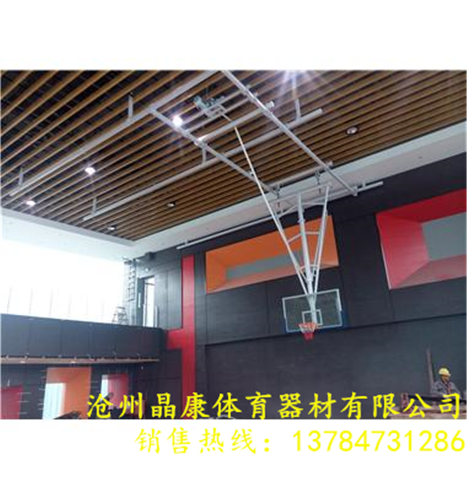 广东晶康牌配备钢化玻璃篮球板方管固定式篮球架做工精细