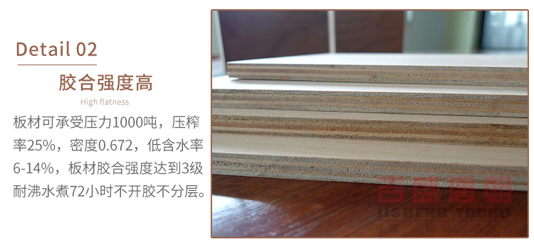 厂家直销吉盛唐朝夹板E0多层木夹板CARB-P2认证贴面级家具板示例图8