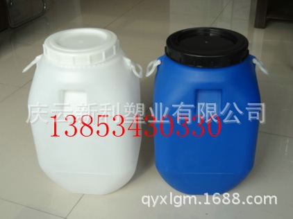 塑料罐厂家直销50L酵素桶，50公斤圆塑料桶，50L开口桶带螺旋盖子示例图5