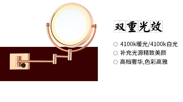 跨境专供 金属壁挂双面镜 Amazon 折叠镜 沙达娜壁挂镜 创意款示例图4