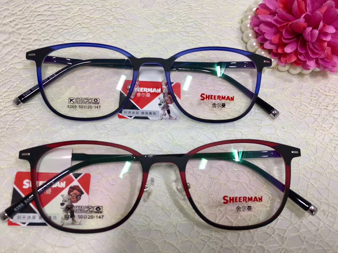 批发舍尔曼tr90眼镜架 新款男女士全框架时尚复古超轻近视眼镜框示例图4