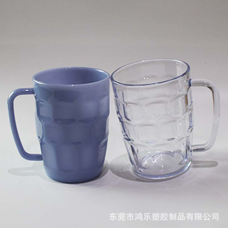 东莞塑料杯厂家直销透明AS塑料马克扎啤杯650ml环保塑料手柄杯示例图5
