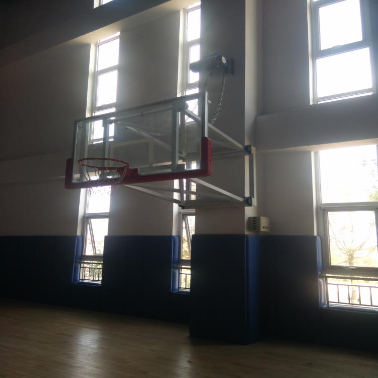 宁波晶康牌配置钢化玻璃篮板固定式篮球架性能良好