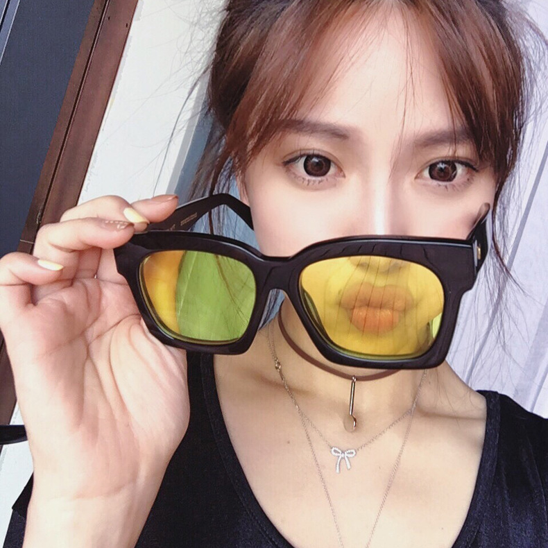 韩国林小宅网红喜哥同款眼镜半透明海洋片情侣大方框遮脸太阳镜
