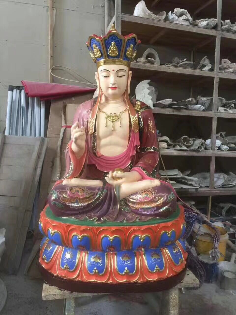 佛像 优质佛像厂家定做穿袈裟地藏王菩萨 树脂地藏王菩萨 铜雕地藏王佛像