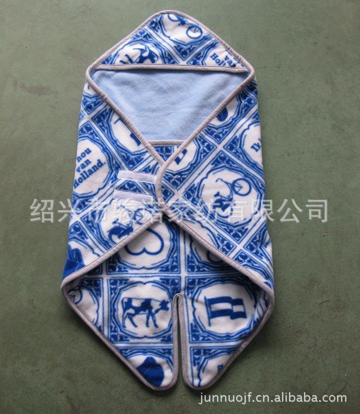 骏诺家纺厂家供应订做婴儿用品印花摇粒绒包裹毯示例图6