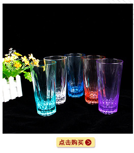 工厂直销360ml塑料水杯螺纹杯AS透明塑料果汁饮料杯创意广告杯示例图4