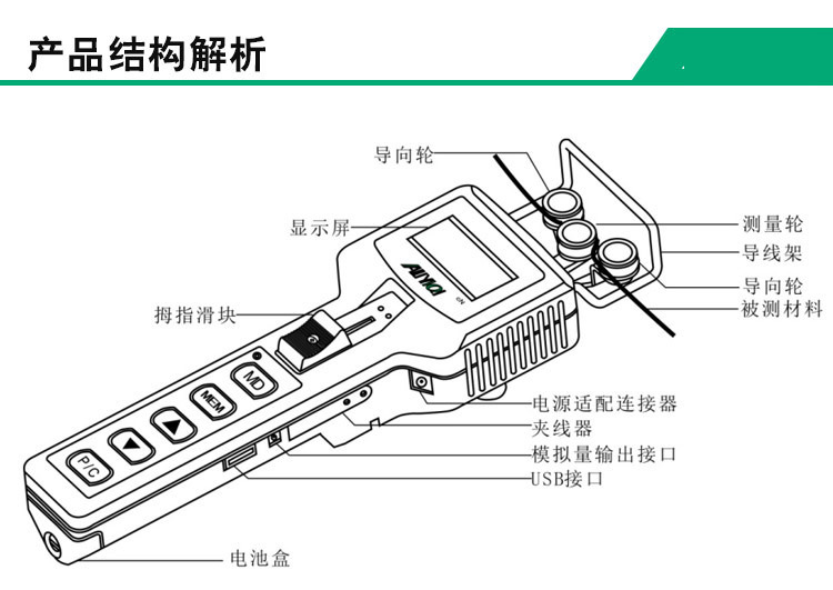 厂家直销AZSH-200手持式数显张力计金属电线电缆数字式测力仪表示例图3