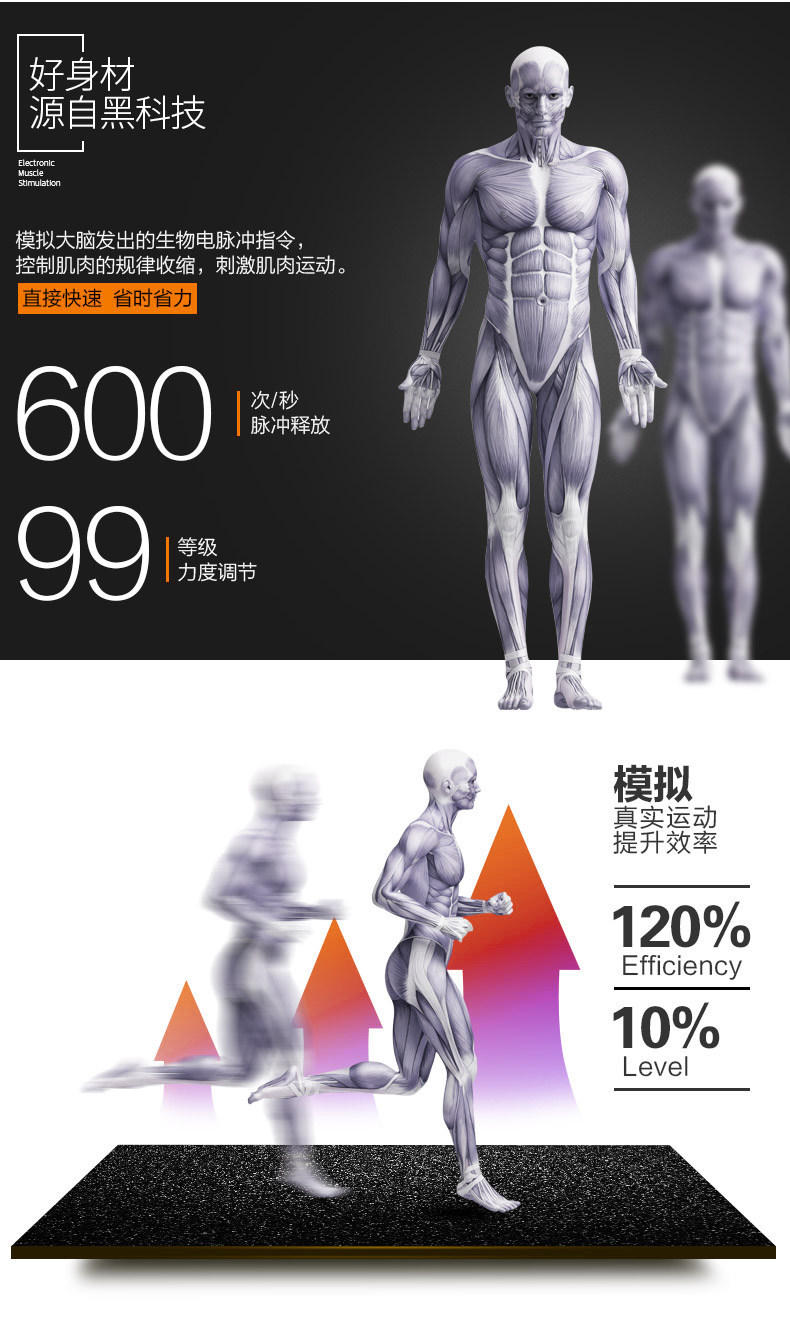 黑科技腹肌贴健身器 智能腹部训练健腹器 肌肉仪训练仪跨境热销示例图8