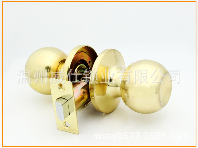 厂家直销 607 拉丝金 三杆球形锁 房门 浴室锁 优质厂家 五金锁具示例图3