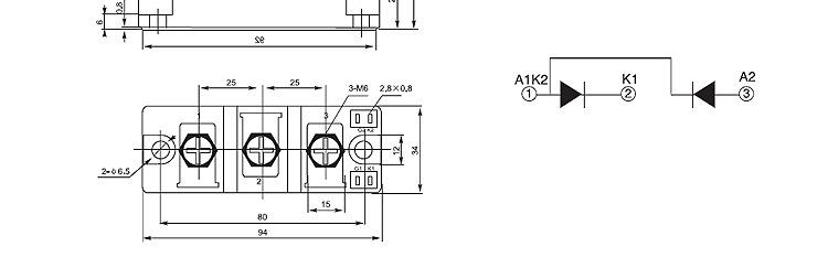 厂家直营 二极管整流模块 MDC160A/1200V 电池充放电选用组件示例图27