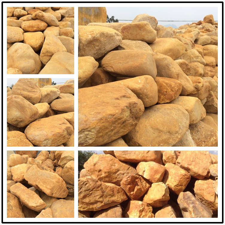 园林石材厂家供应批发温泉度假村园林驳岸石  黄蜡石驳岸石