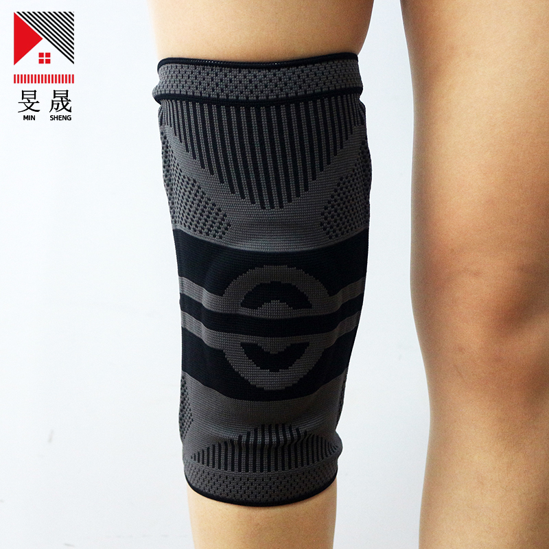 灰黑色运动护膝 男女通用针织护膝 登山跑步健身护膝 护膝批发
