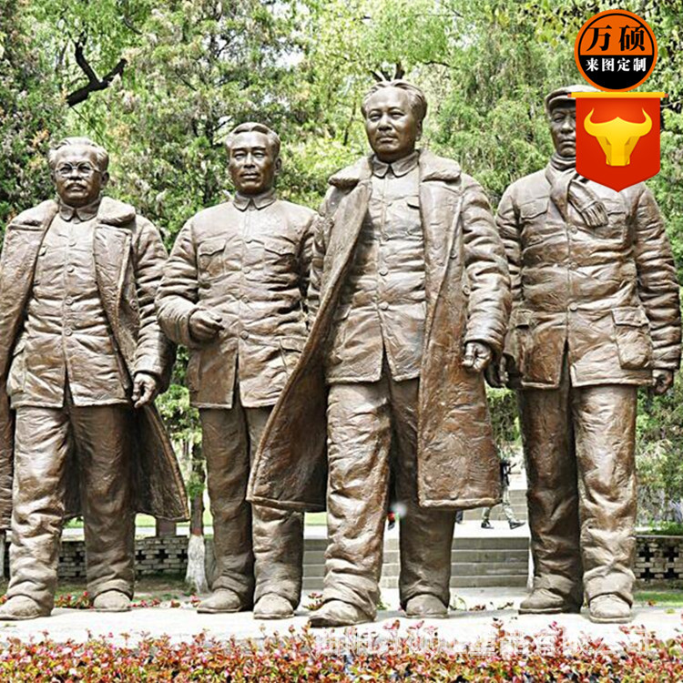红军革命人物铸铜雕塑 八路军铜像 景区革命圣地雕塑装饰摆件示例图3
