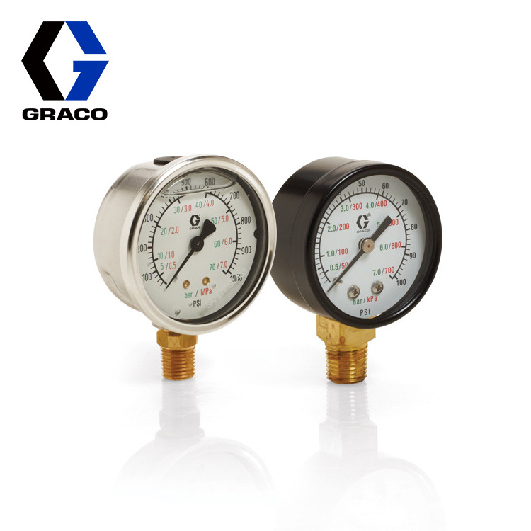 美国固瑞克/GRACO涂料流体不锈钢压力表空气精准安全喷涂压力表