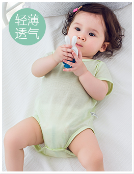 佩爱 新生儿竹纤维棉夏季透气婴儿内衣套装 0-3个月宝宝和尚服示例图2
