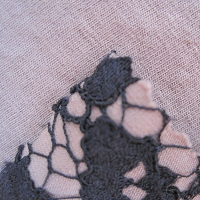 花边面料复合 黑色大花型蕾丝花边料复合人棉针织布无异味牢度好