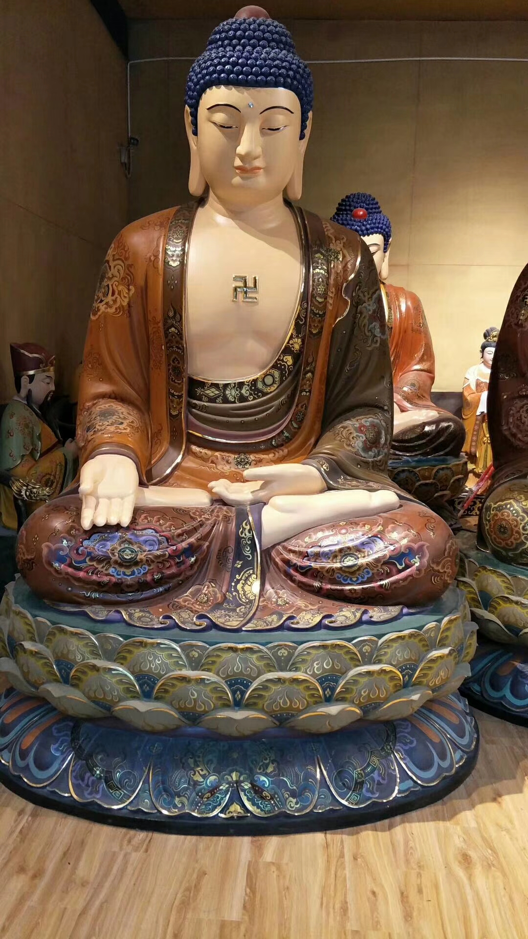 佛像 温州汇缘法器定制 铜雕三宝佛佛像 带背光三宝佛佛像 一佛两弟子佛像
