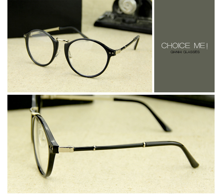 韩版流行可爱女士眼镜框 平光眼镜潮男金属修型圆框眼镜非主流示例图12