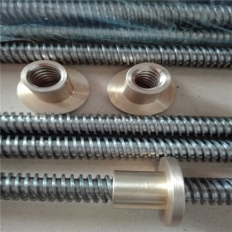 2米梯形丝杆TR22*5现货45钢材质发黑可定做POM材质和铜螺母铁螺母示例图18