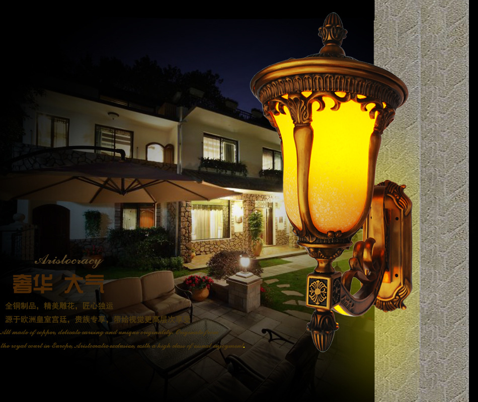 欧式全铜壁灯 LED户外防水走廊阳台墙壁灯 室外别墅景观庭院壁灯示例图10