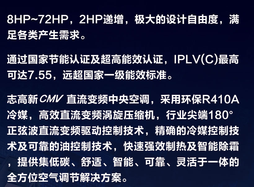 志高中央空调CMV直流变频多联机系列(26-32HP)办公楼商场工厂学校示例图3