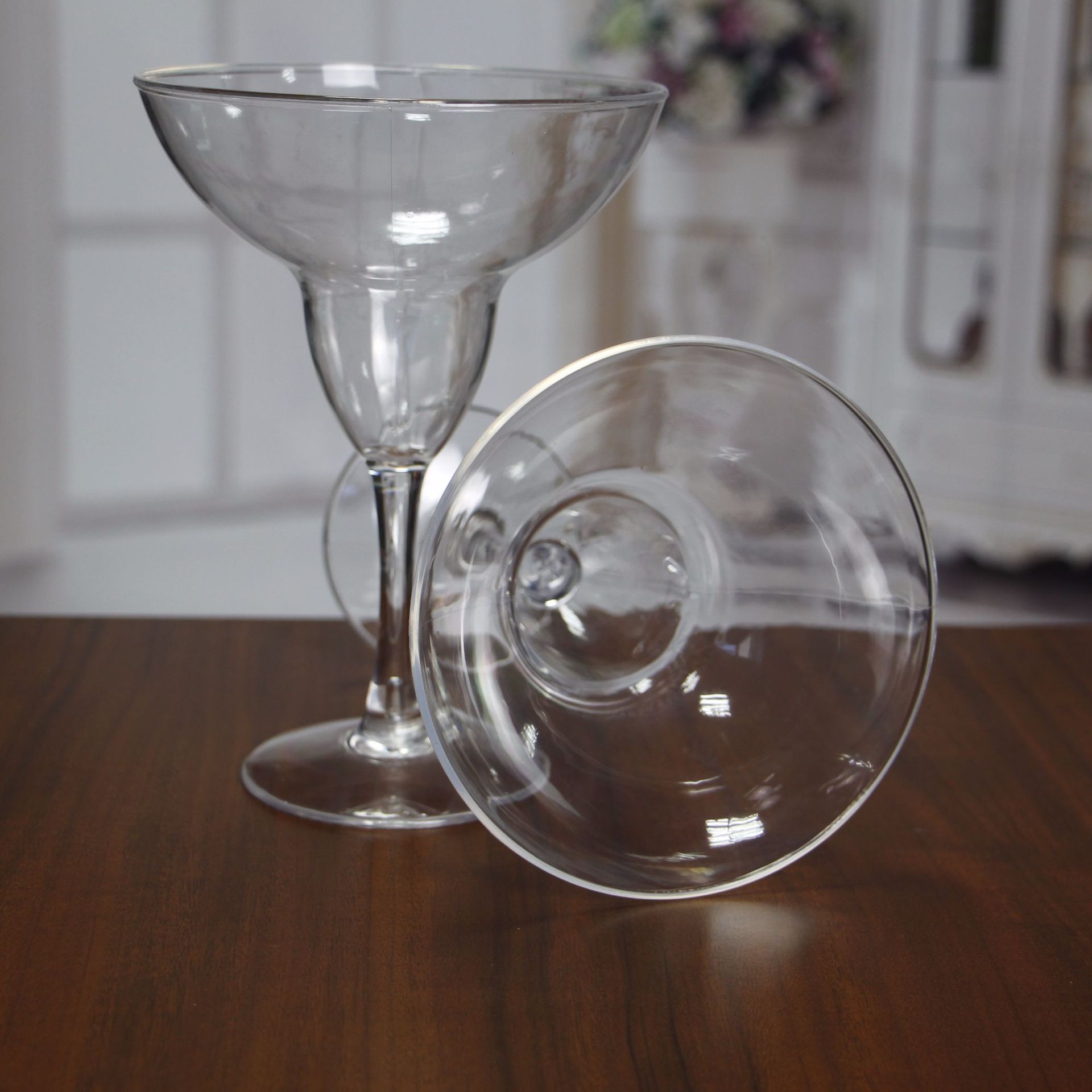 厂家定制PS透明高脚塑料杯鸡尾酒杯16oz高脚马格丽塔塑料杯子示例图12