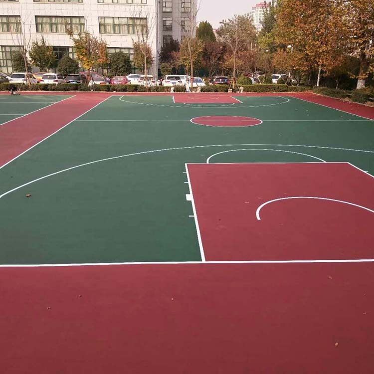硅PU篮球场地胶施工建设 篮球场塑胶跑道施工建设 恒扬 跑道人行道施工