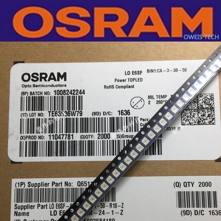 LO E6SF 原装OSRAM欧司朗 3528/1210共阴 橙色橙光 汽车LED灯珠示例图2