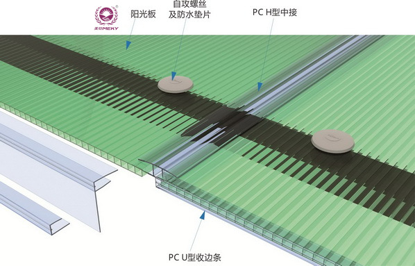 上海金山区PC阳光板二层三层四层多层蜂窝结构聚碳酸酯中空阳光板示例图168