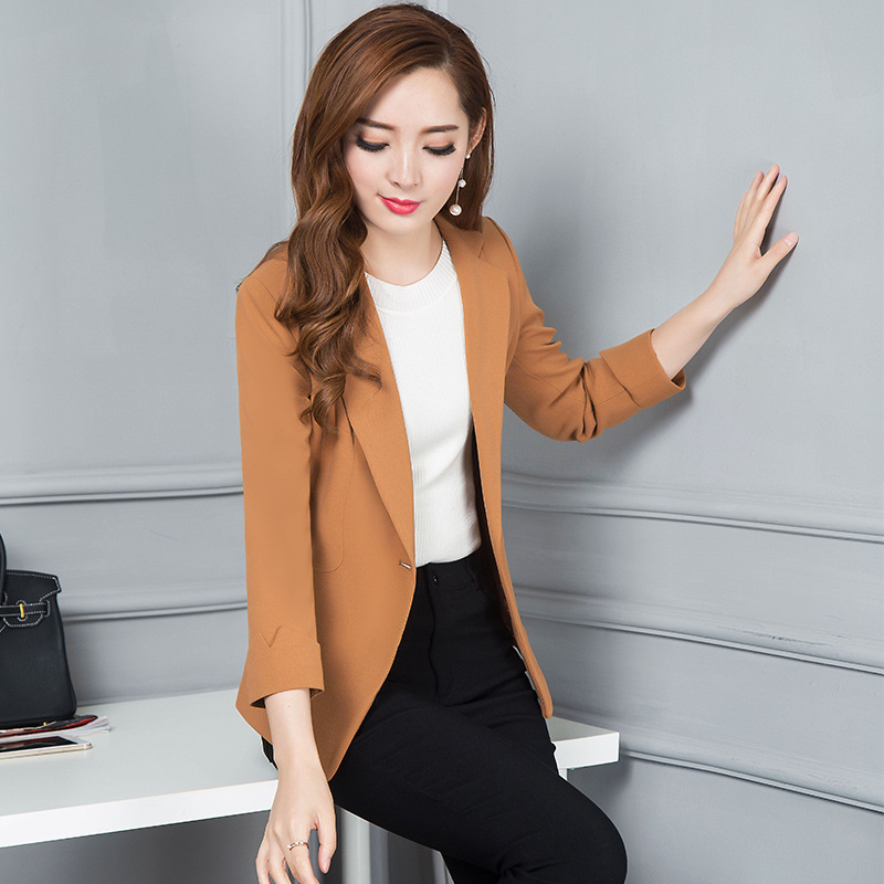 2017女装秋冬新款时尚韩版西装女黑色长袖小西装大码外套一件代发示例图22