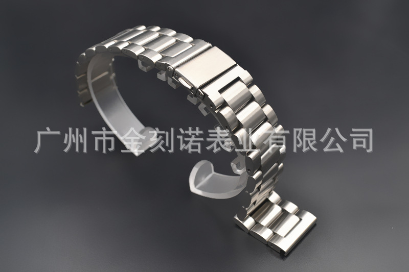 现货批发三珠实心不锈钢表带 金属表带 开关孔18MM-24MM智能手表示例图21