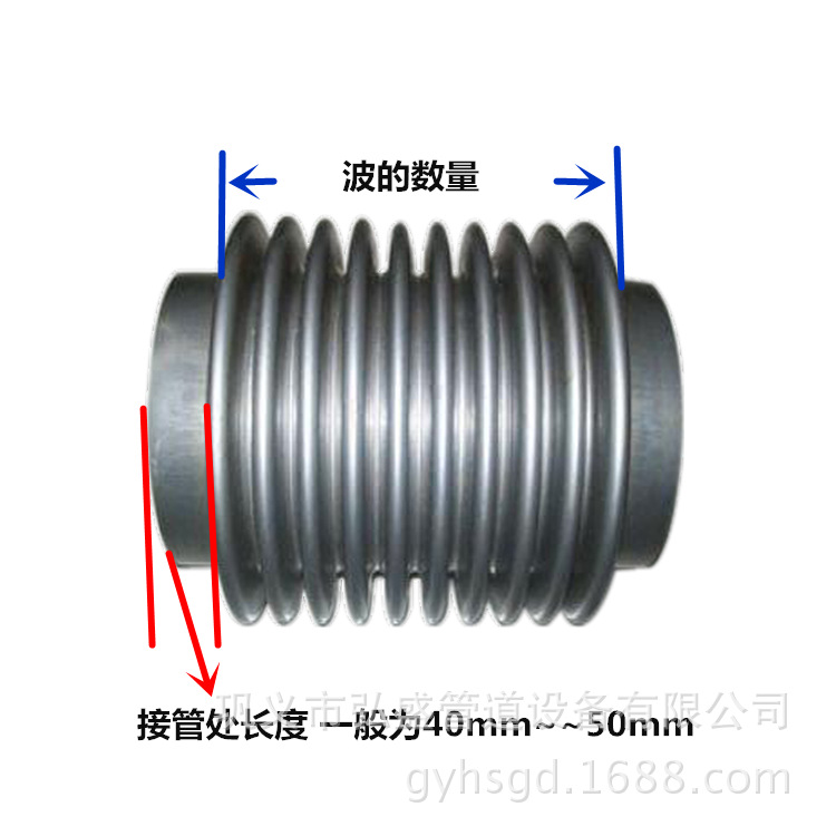汽水管道通用型金属波纹管补偿器  耐高压 不锈钢轴向波纹膨胀节示例图10