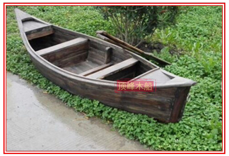 景观装饰欧式木船两头尖花船 木质手划船 定制欧式手划木船示例图8
