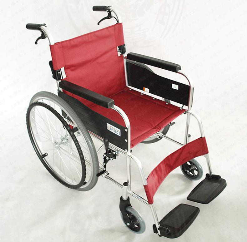批发MiKi三贵轮椅MPT-43L 轻便折叠 免充气老人残疾人代步车示例图2