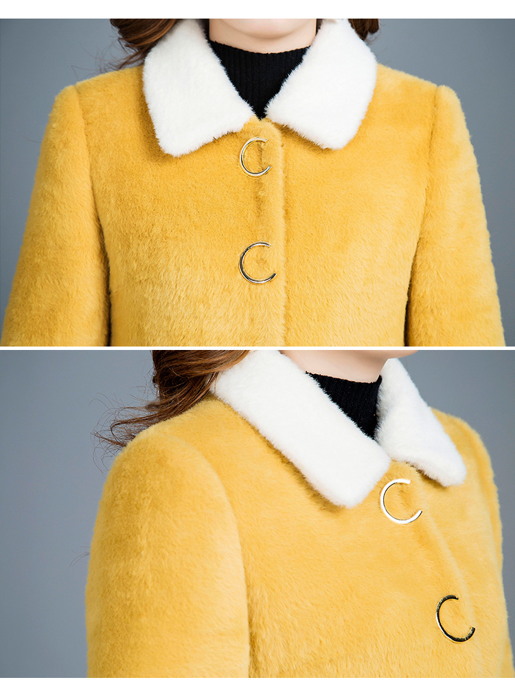 18新款毛呢大衣女韩版纯色羊毛大衣保暖修身长款大衣女一件代发示例图10