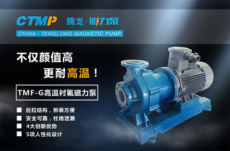TMF-K系列 耐颗粒衬氟磁力泵 耐磨耐腐磁力泵 卧式污水泵安徽腾龙示例图1