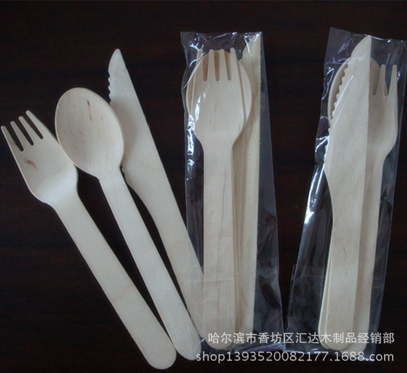 供应刀叉勺 木质套装刀叉勺 西餐刀叉勺 一次性160木刀叉勺图片