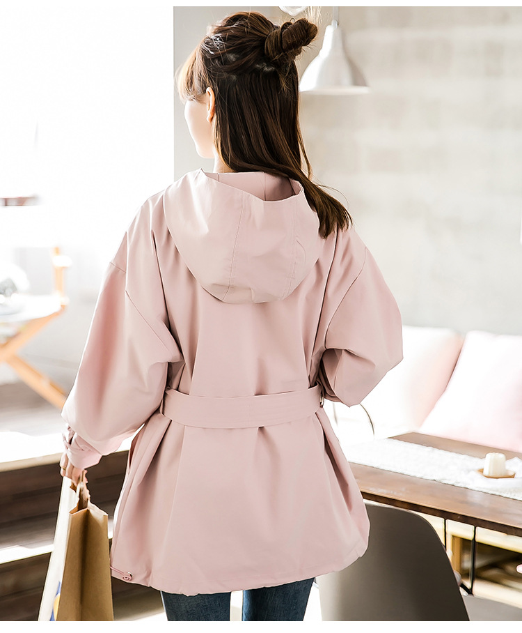 2018春季女装新款中长款女士风衣女 纯色休闲外套女厂家一件代发示例图32