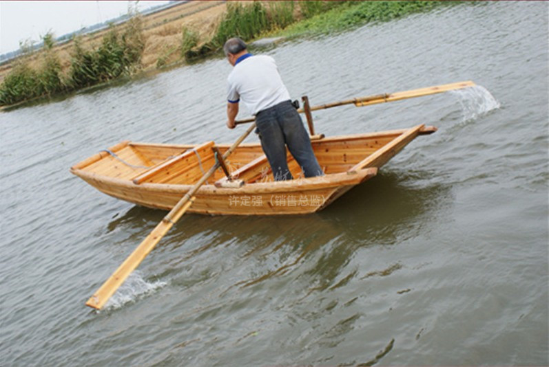 苏航厂家定制农用捕鱼木船5米打渔船打捞水草清洁玻璃钢船示例图3