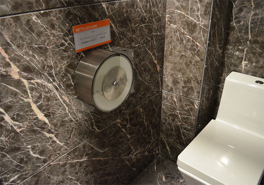 福伊特圆形钢化玻璃卷纸盒SZ-8629公共卫生间不锈钢纸巾盒 厕纸架示例图11