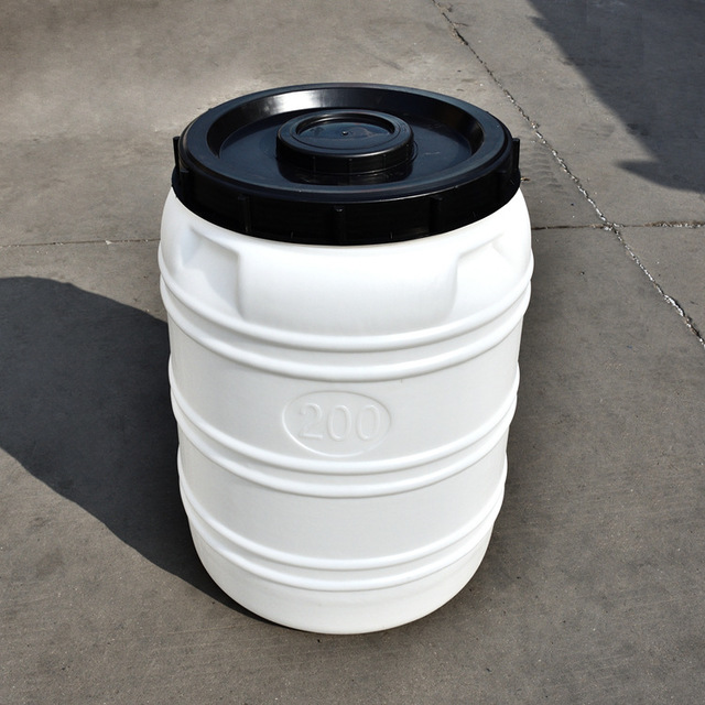 200L塑料桶生产厂家，白色200L食品级塑料桶，立式200升塑料水桶