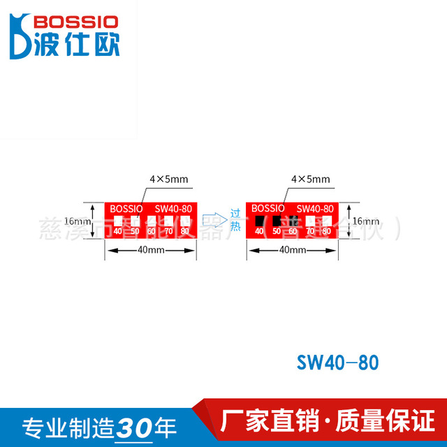 波仕欧SW40-80铁路车辆测温纸 变色示温贴片 轴承感温胶贴 高铁温度贴纸 热敏试纸 防水