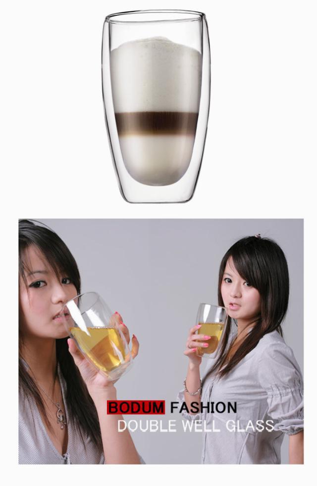 厂家批发玻璃双层杯耐热咖啡杯大中小耐热透明玻璃茶杯示例图4