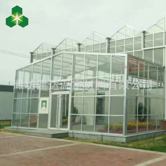潍坊建达温室 连栋玻璃温室大棚 钢结构温室  智能玻璃温室玻璃大棚 大棚材料厂家