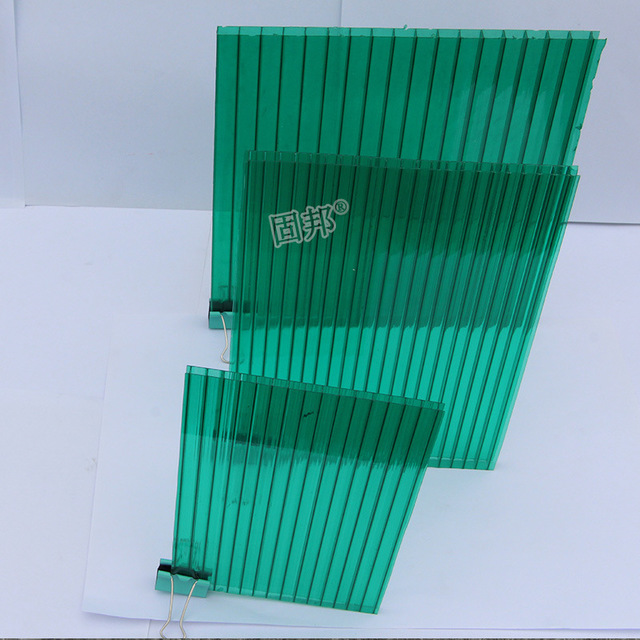 佛山厂家直销pc阳光板 透明绿色中空阳光房隔热保温透光板图片