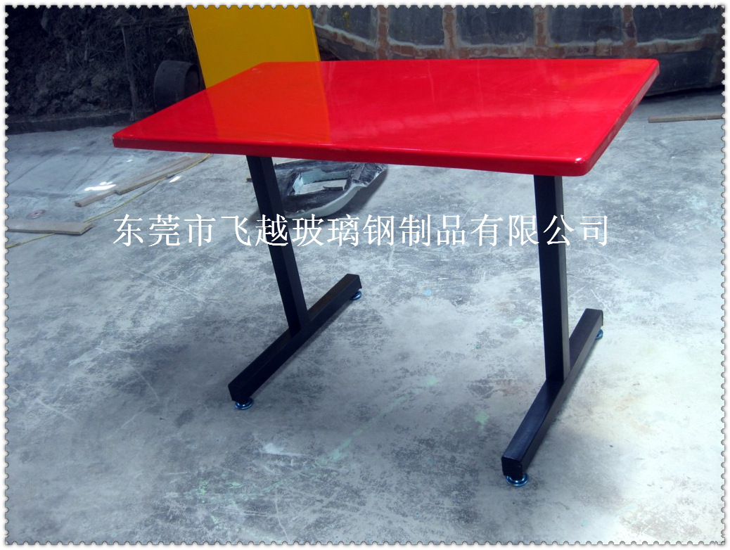 厂家直销8人玻璃钢长条凳连体餐桌椅可定制示例图41