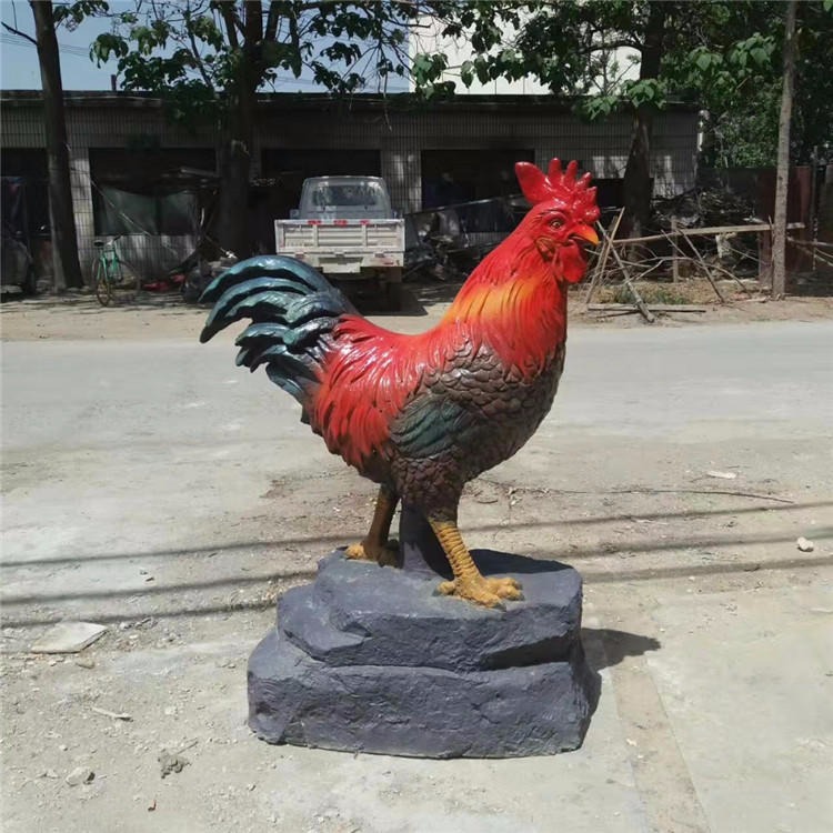 玻璃钢公鸡雕塑 仿真大公鸡雕塑 唐韵园林图片