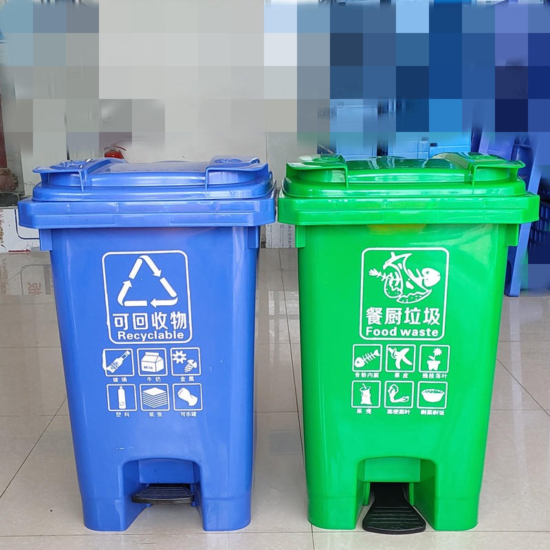 荆门100L/120L环卫垃圾桶厂家 加厚塑料垃圾桶  小区垃圾桶批发 分类垃圾桶